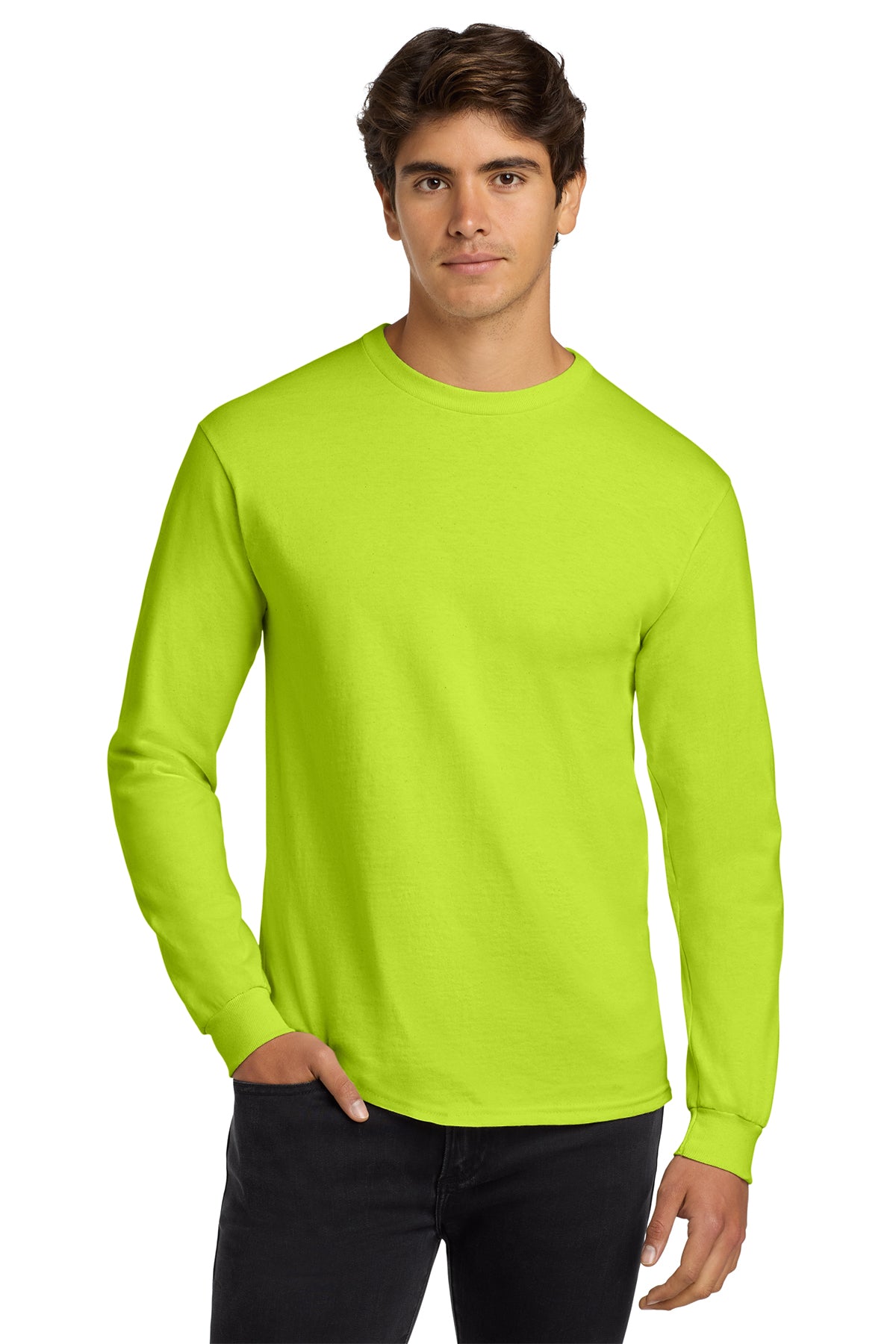 Gildan 2400 Ultra Cotton Long Sleeve T-Shirt - Safety Green