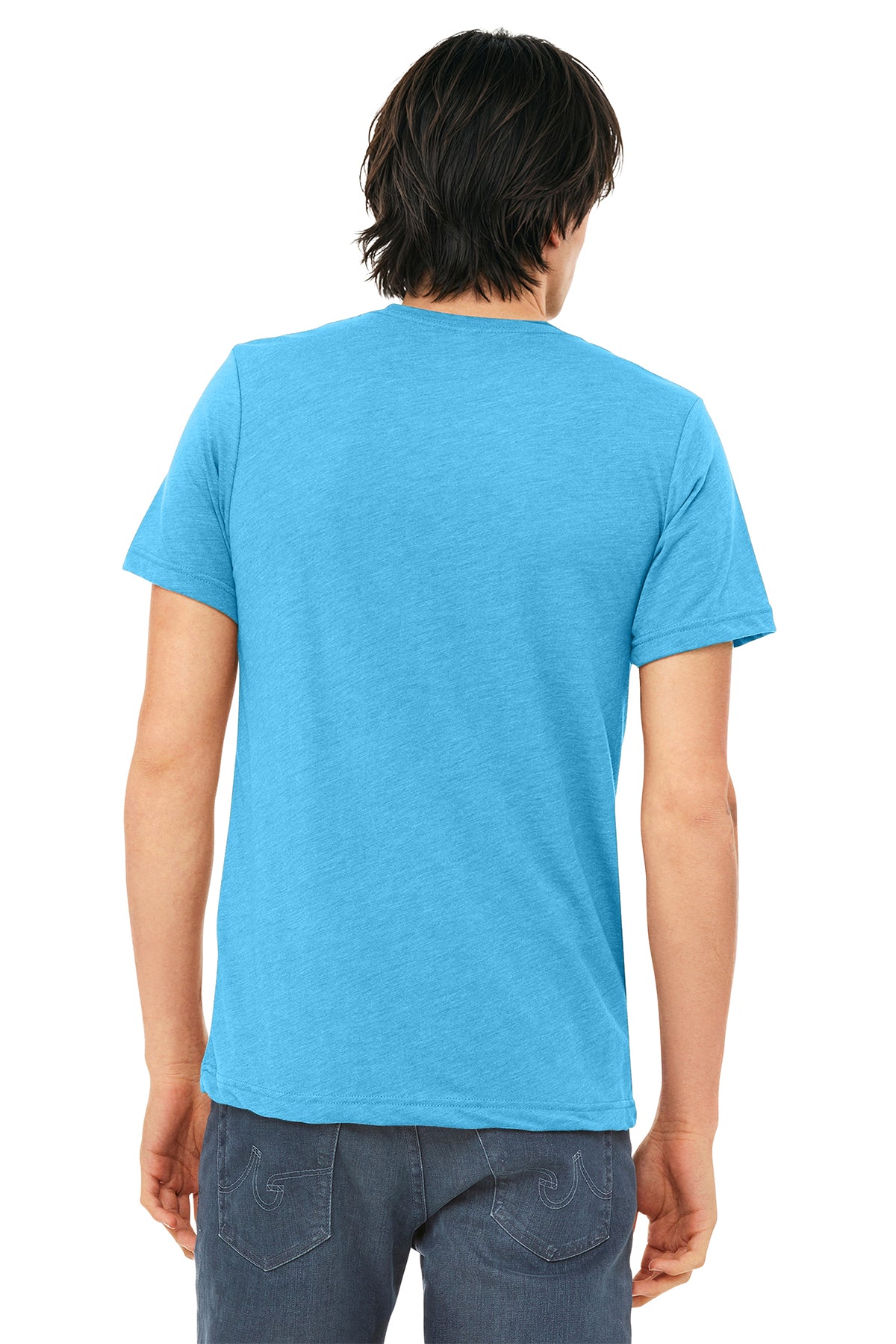 Bella+Canvas 3413 Triblend T-Shirt - Aqua Triblend back