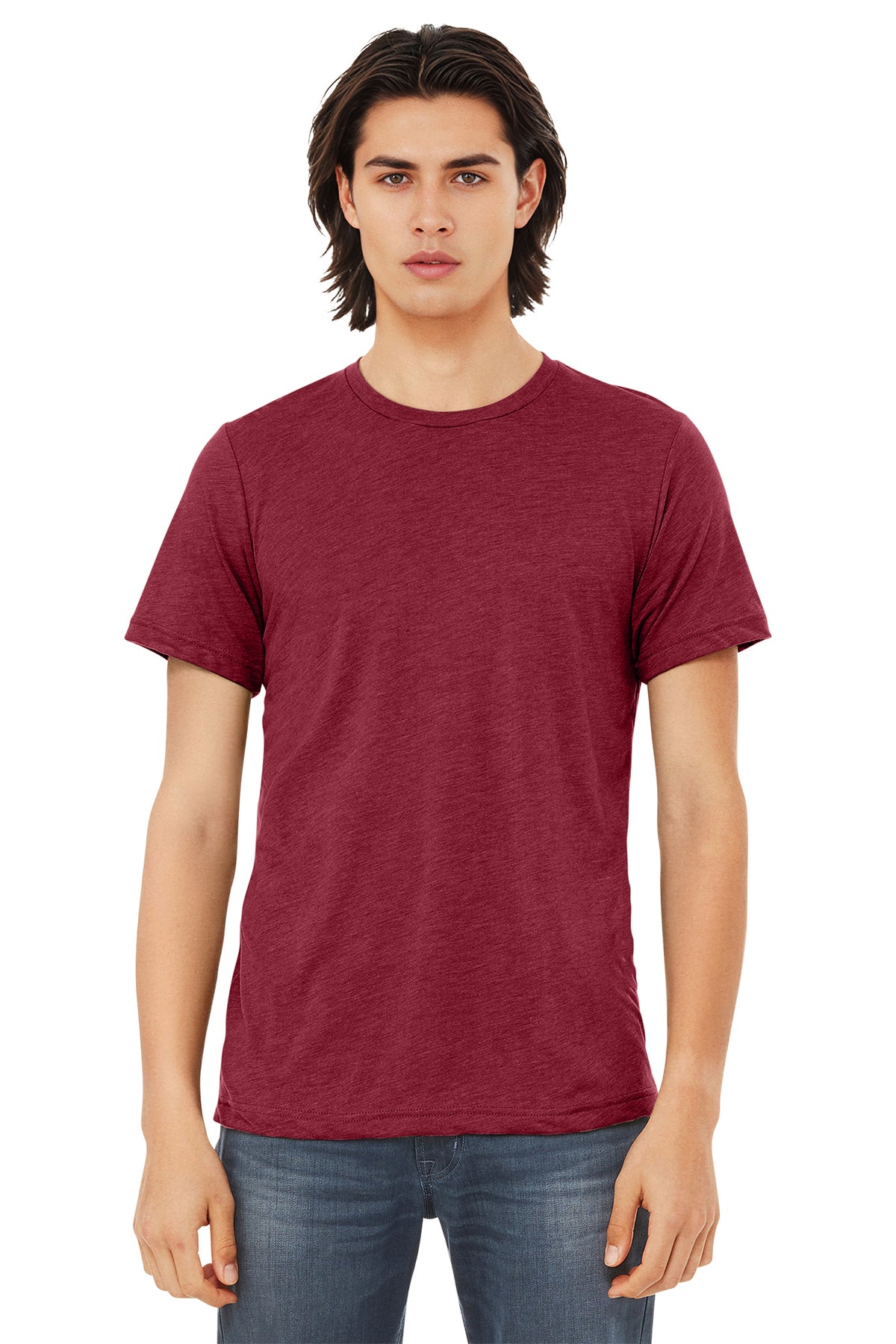 Bella+Canvas 3413 Triblend T-Shirt - Cardinal Triblend