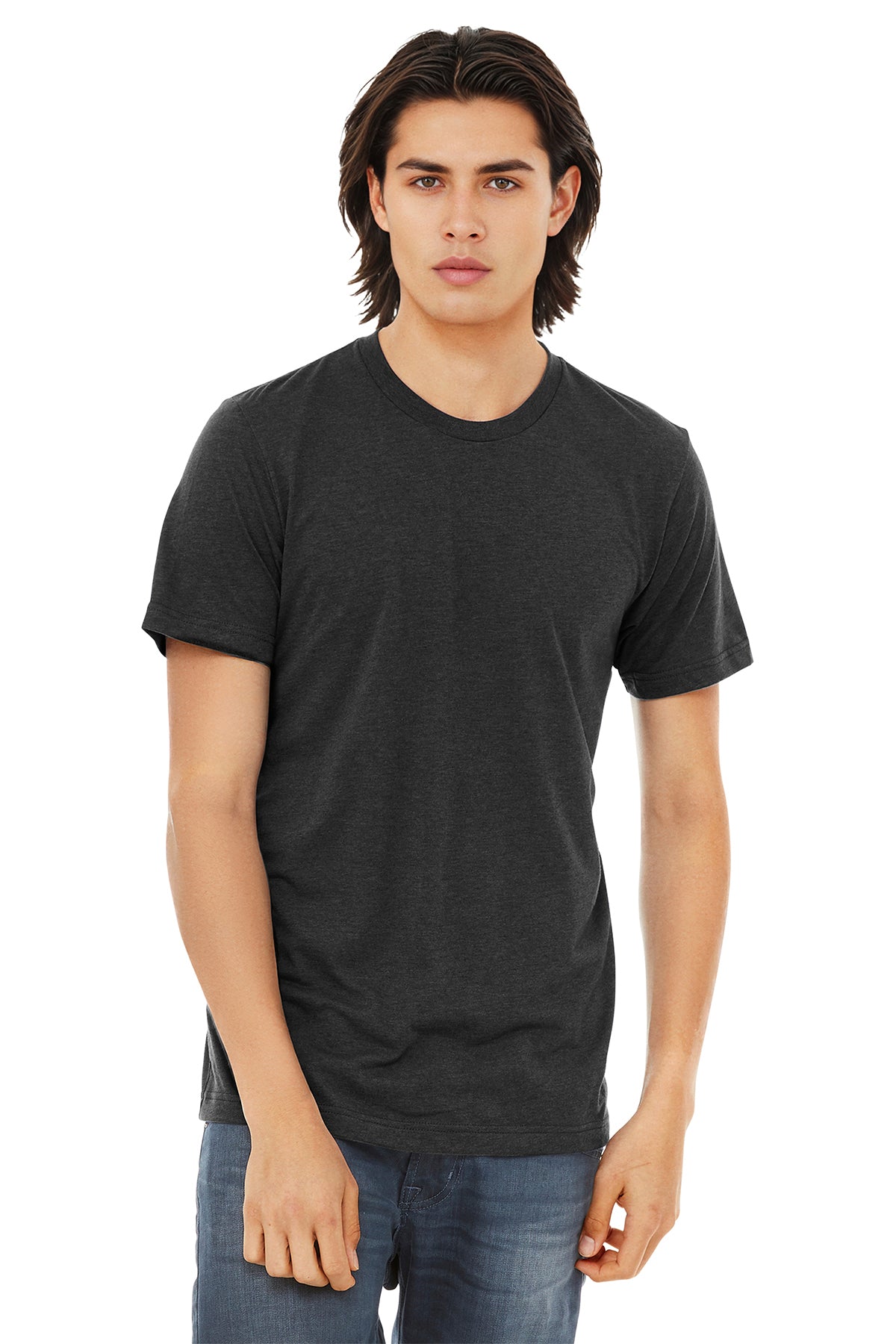 Bella+Canvas 3413 Triblend T-Shirt - Charcoal-Black Triblend