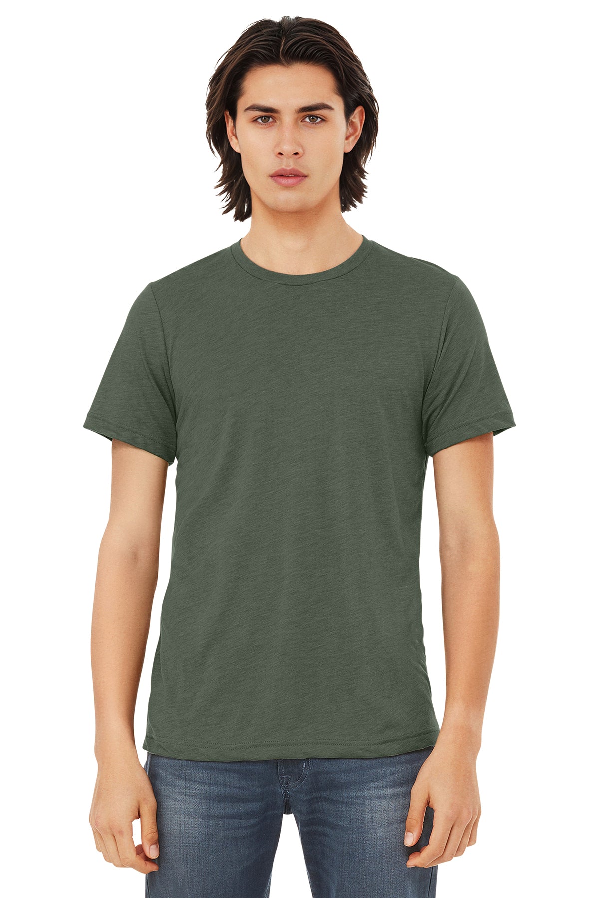 Bella+Canvas 3413 Triblend T-Shirt - Military Green Triblend