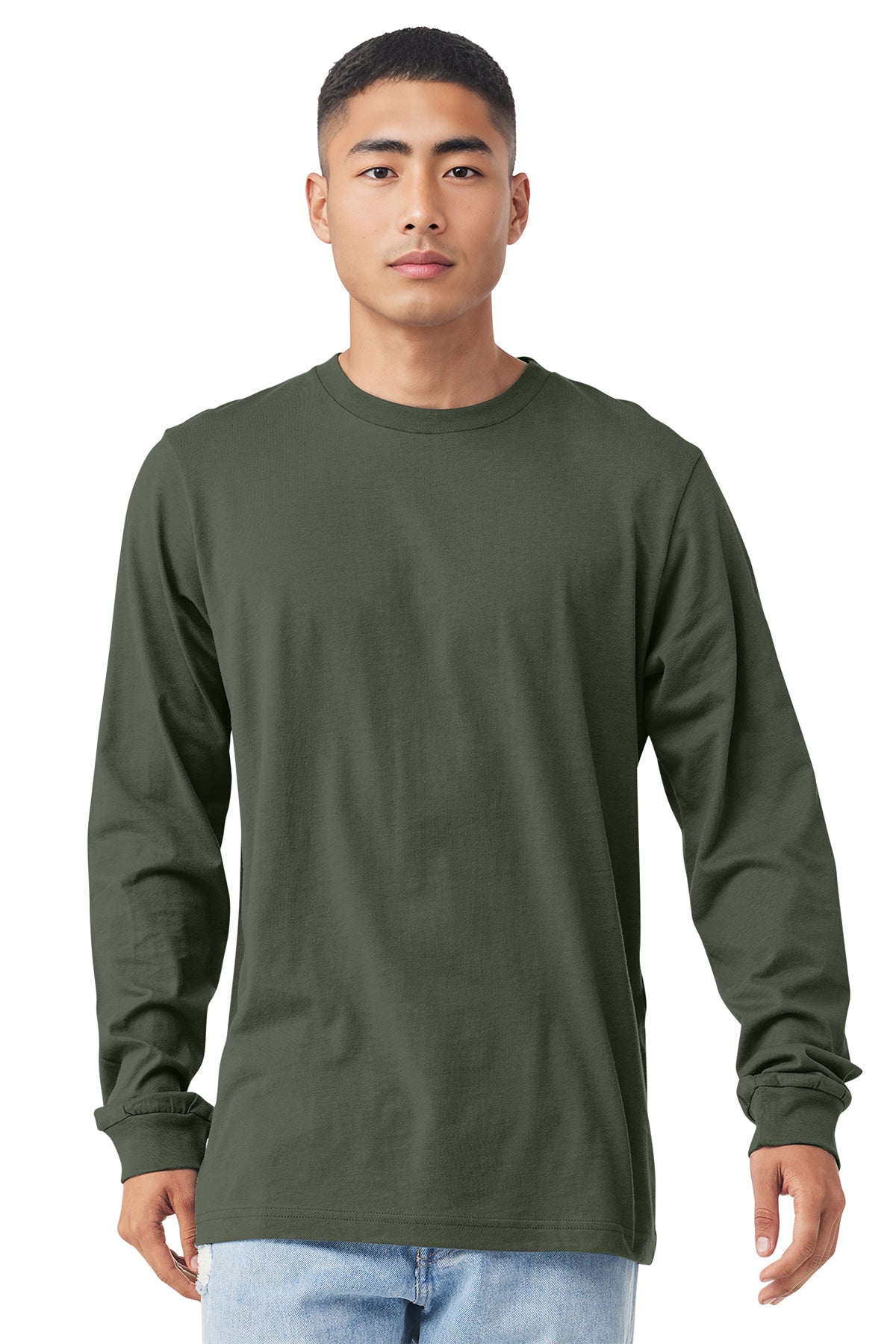 3501 Bella + Canvas Unisex Jersey Long-Sleeve T-Shirt - Military Green