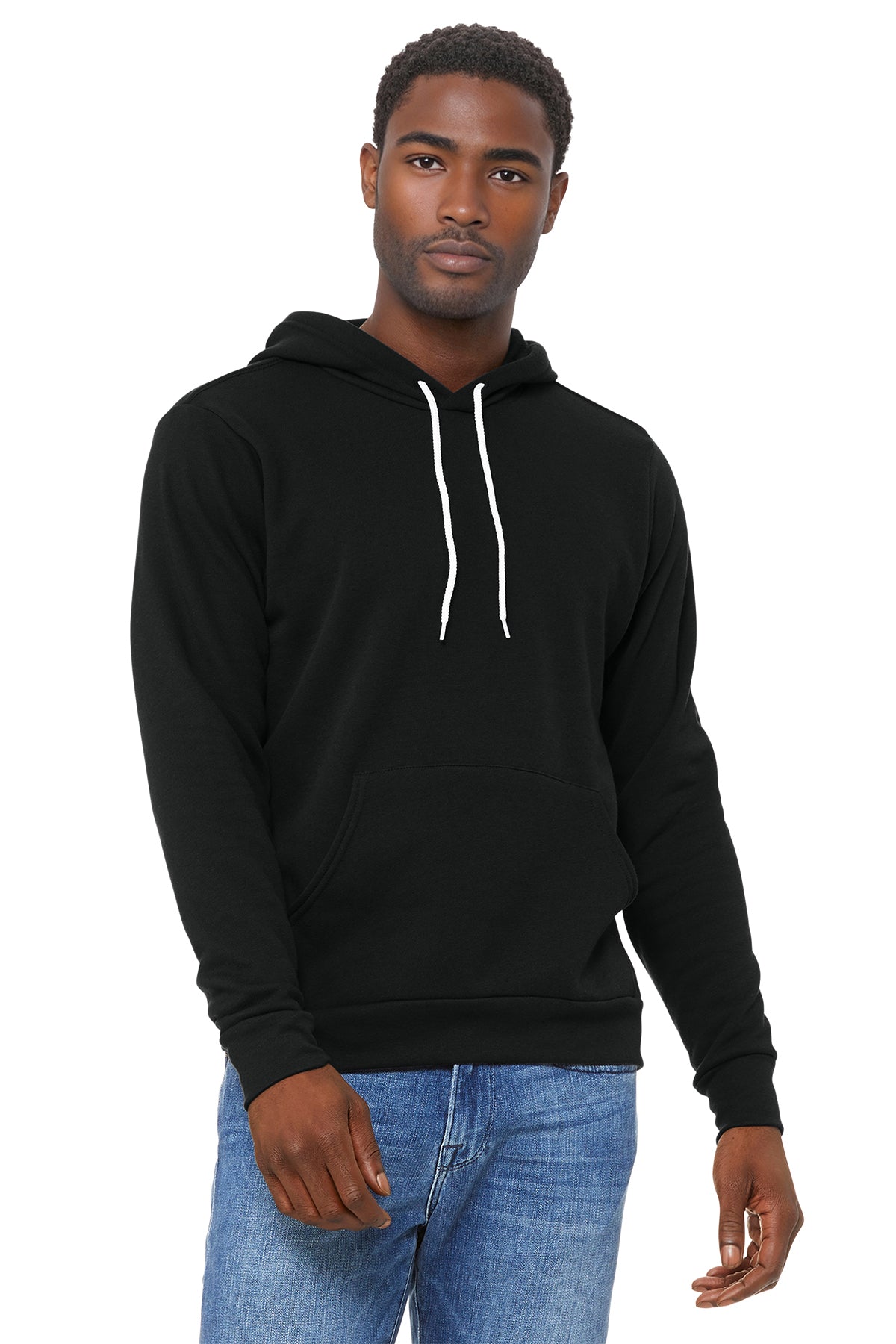 Bella+Canvas 3719 Fleece Pullover Hoodie - Black