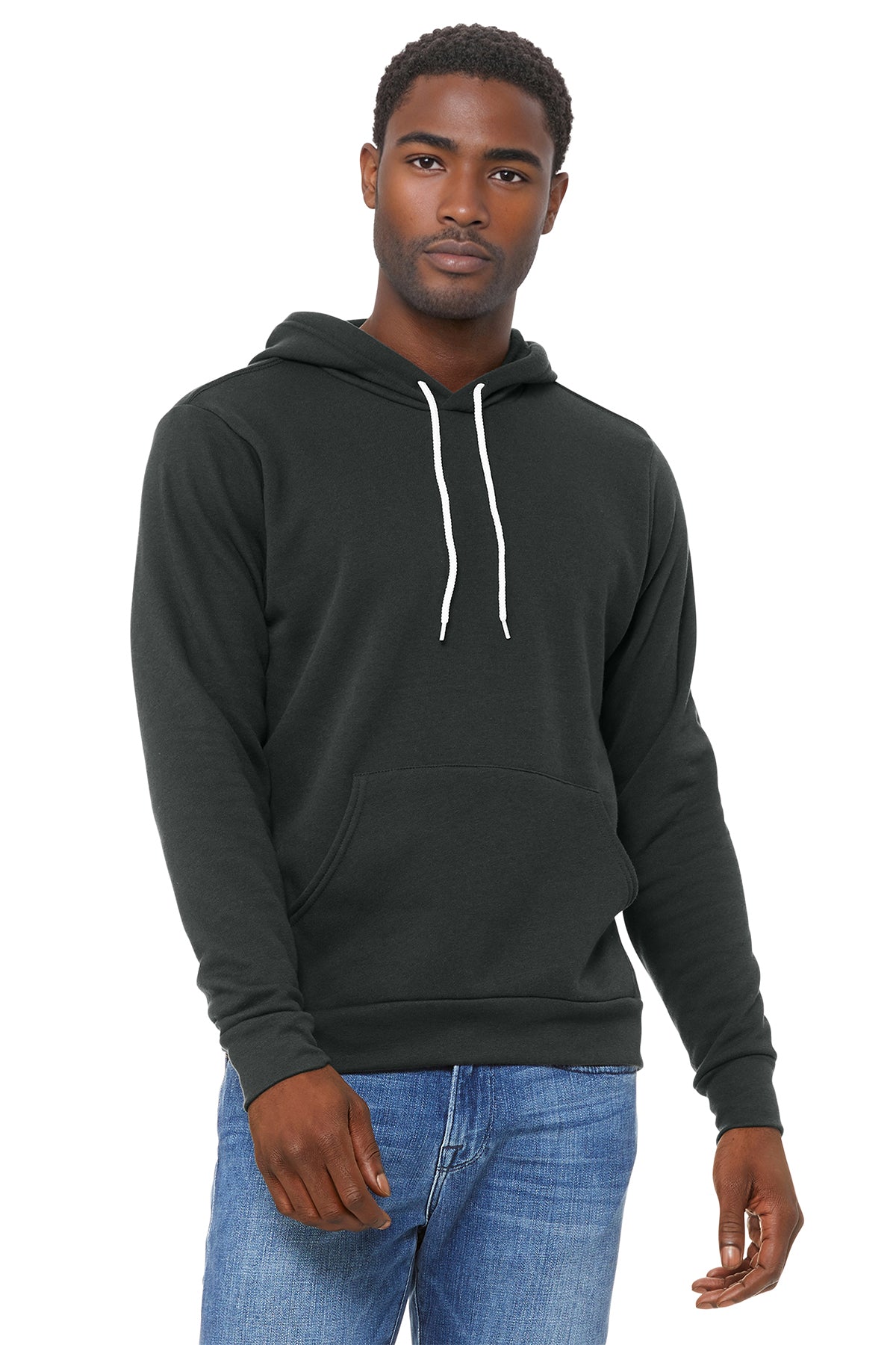 Bella+Canvas 3719 Fleece Pullover Hoodie - DTG Dark Grey