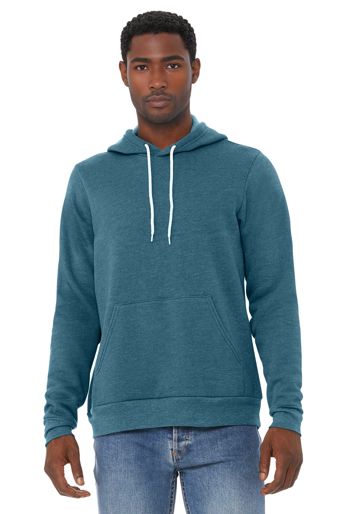 Bella+Canvas 3719 Fleece Pullover Hoodie - Heather Deep Teal