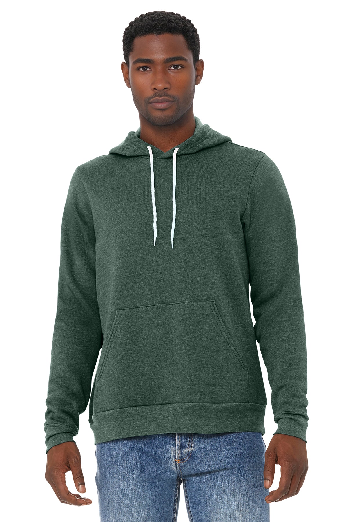 Bella+Canvas 3719 Fleece Pullover Hoodie - Heather Forest