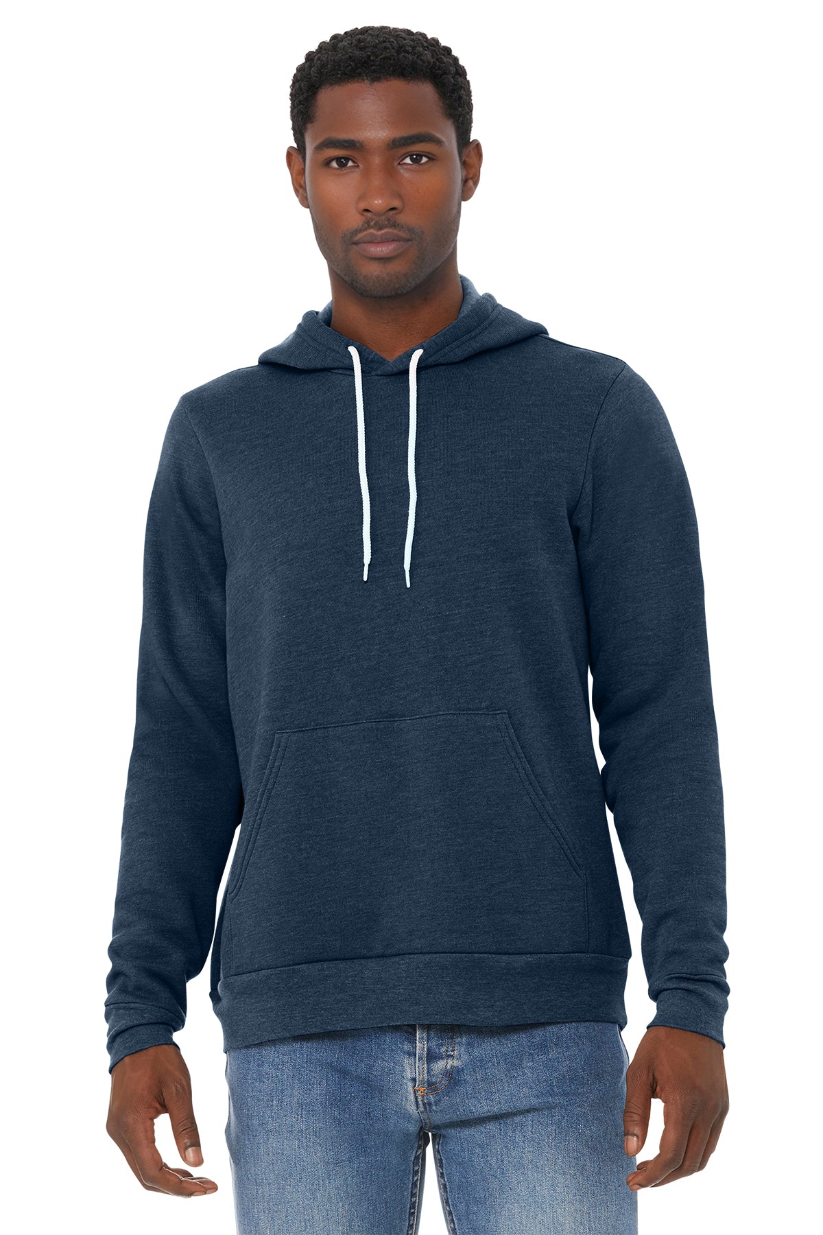 Bella+Canvas 3719 Fleece Pullover Hoodie - Heather Navy