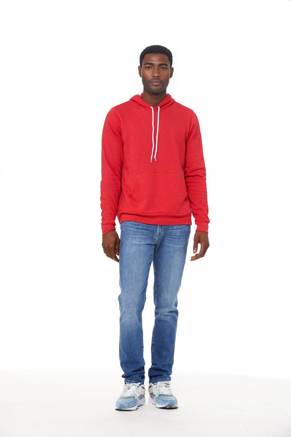 Bella+Canvas 3719 Fleece Pullover Hoodie - Heather Red