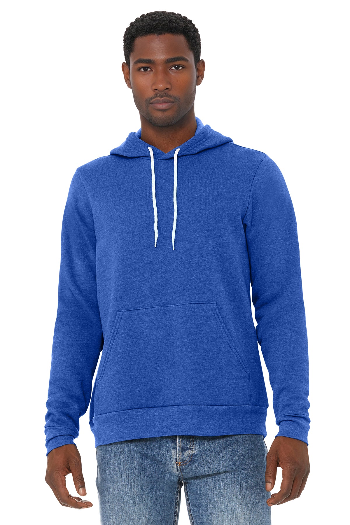 Bella+Canvas 3719 Fleece Pullover Hoodie - Heather True Royal
