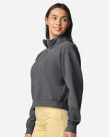 Women's Garment-Dyed Mid-Length Quarter-Zip Sweatshirt