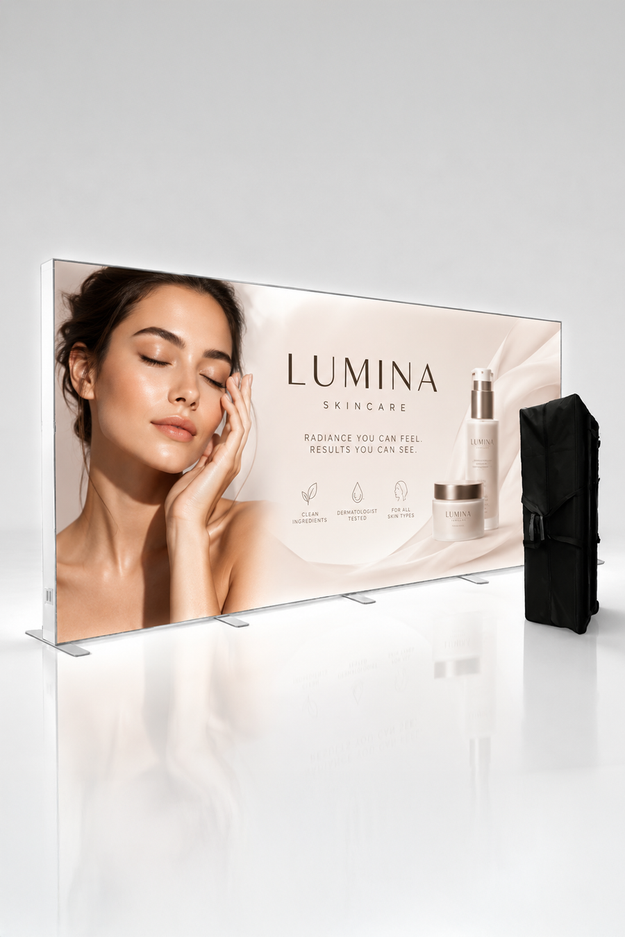 SEG modular light box 20x10ft double sided trade show booth backlit display Miami