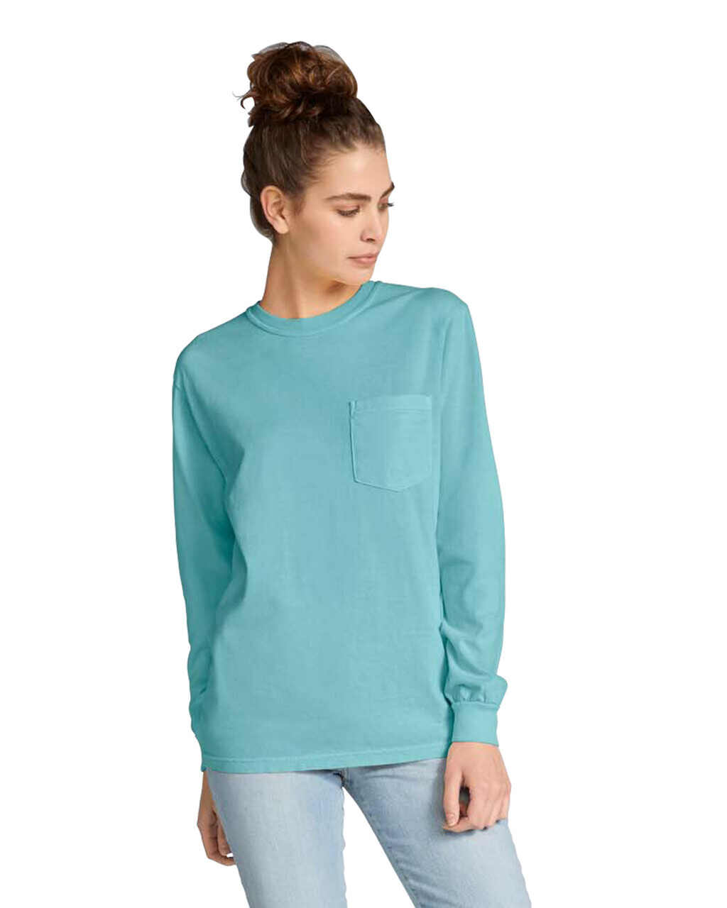 Unisex Garment-Dyed Heavyweight Long Sleeve Pocket T-Shirt
