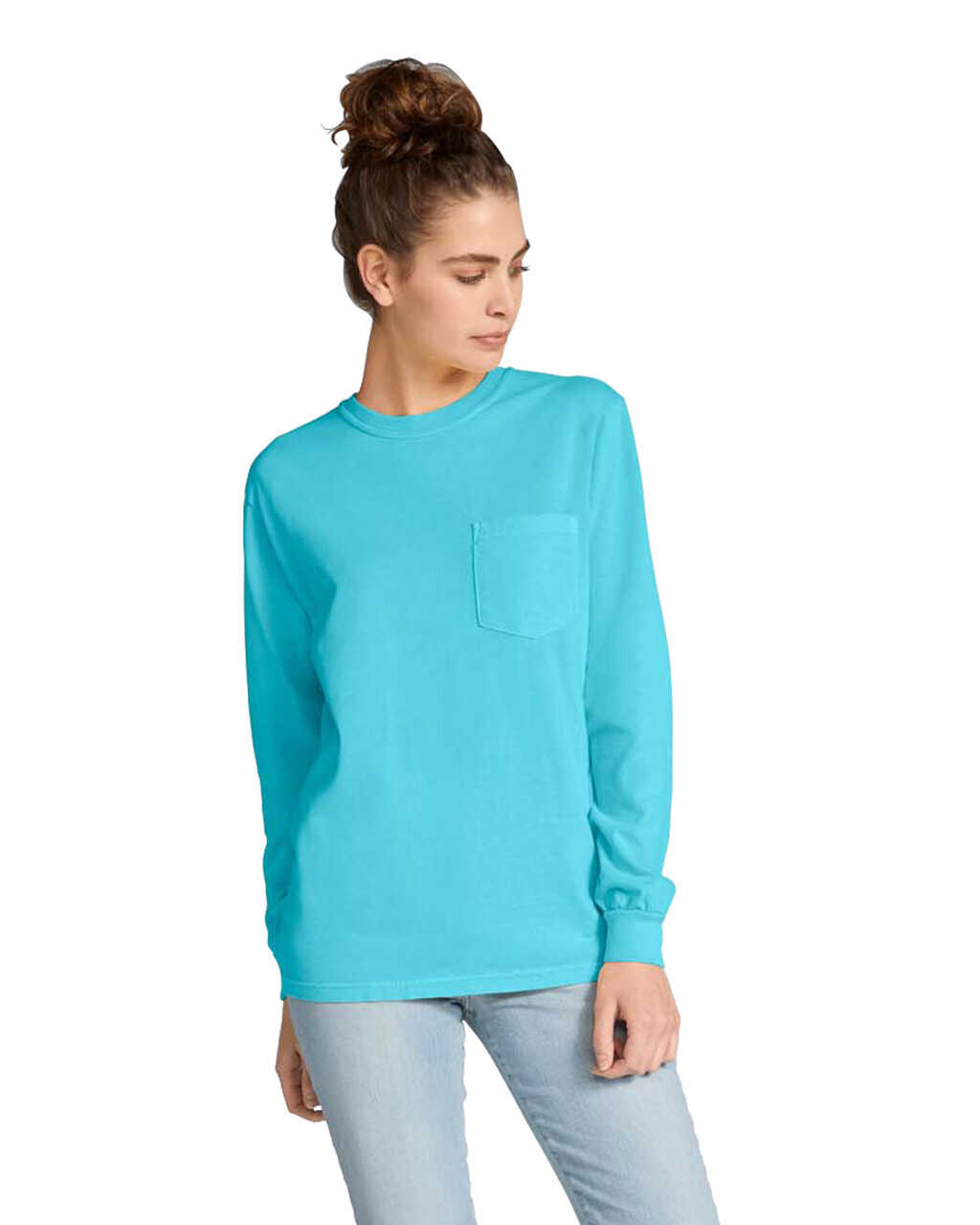 Unisex Garment-Dyed Heavyweight Long Sleeve Pocket T-Shirt