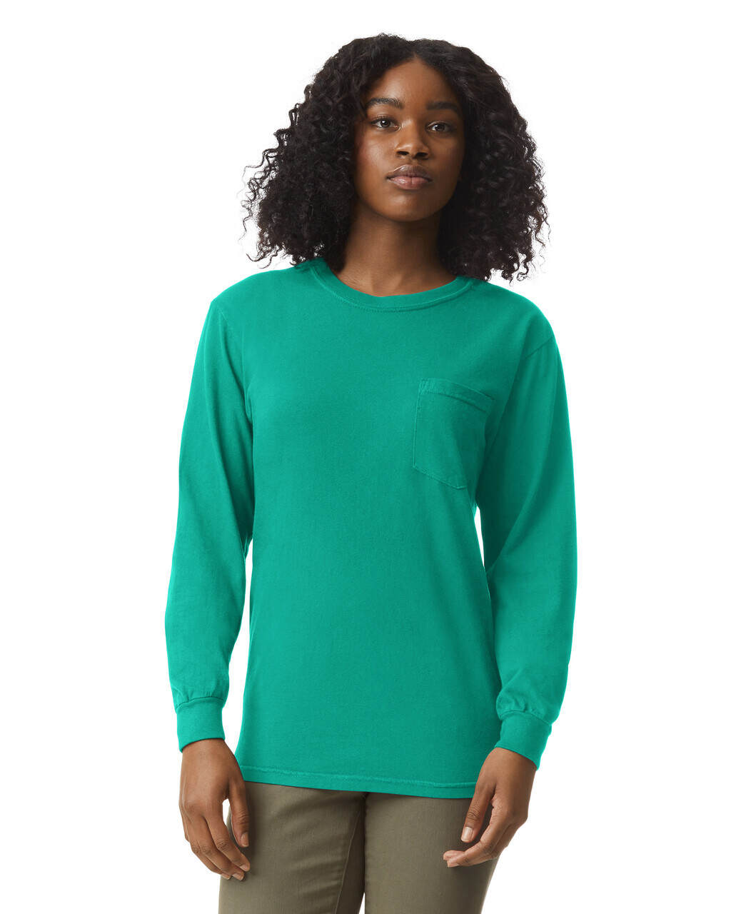 Unisex Garment-Dyed Heavyweight Long Sleeve Pocket T-Shirt