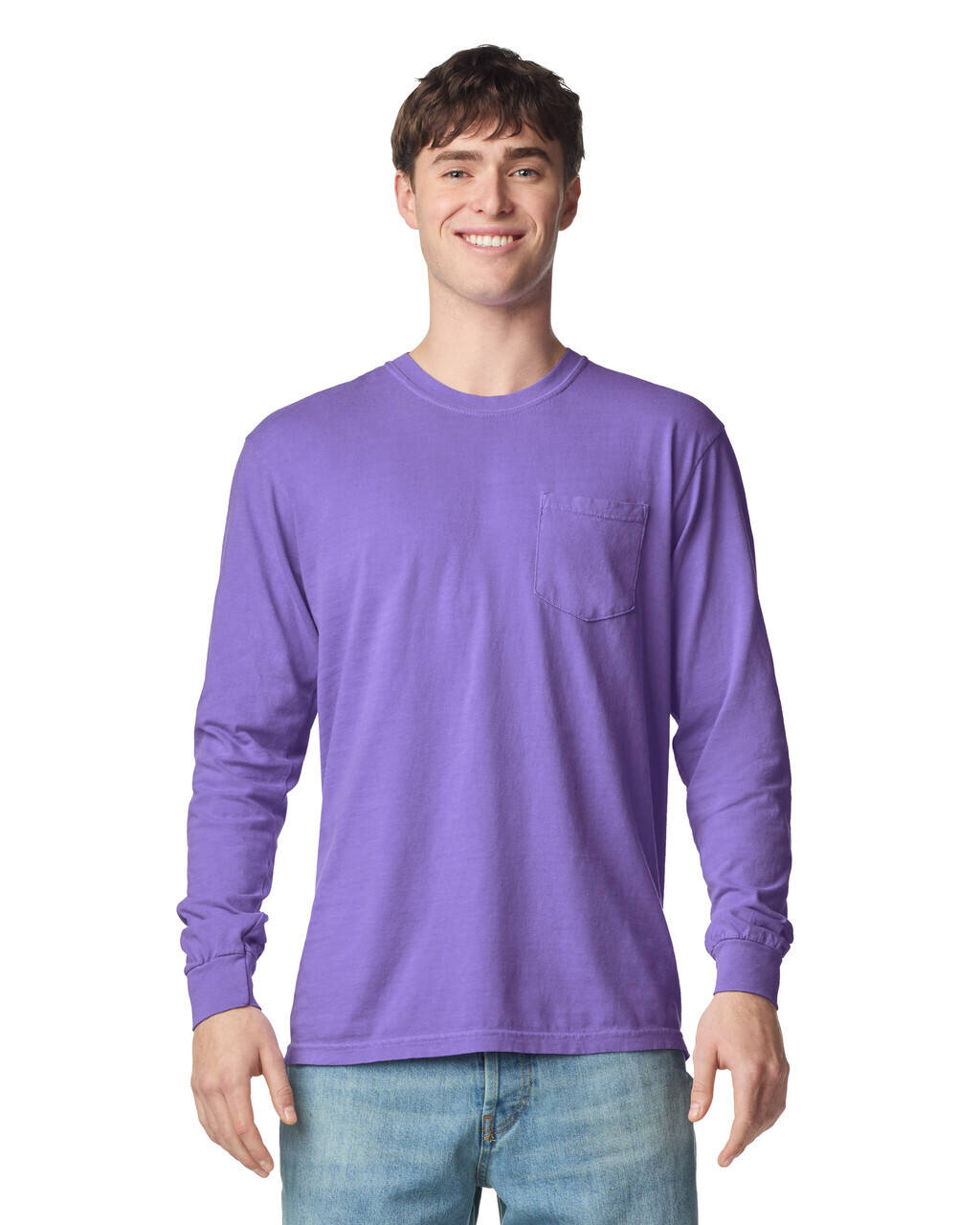 Unisex Garment-Dyed Heavyweight Long Sleeve Pocket T-Shirt