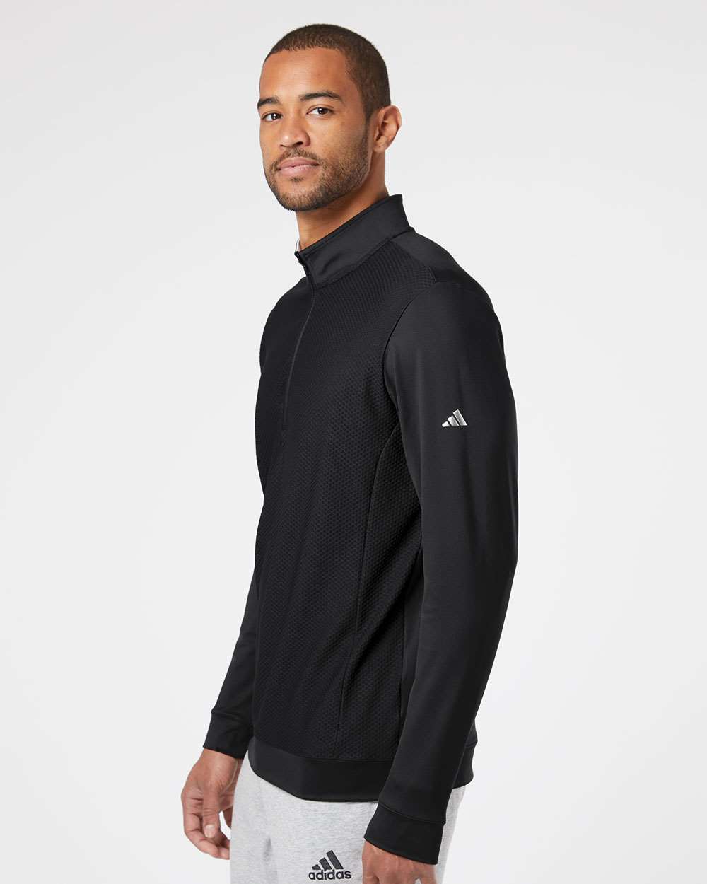 Adidas Men's Textured Quarter-Zip Pullover A295