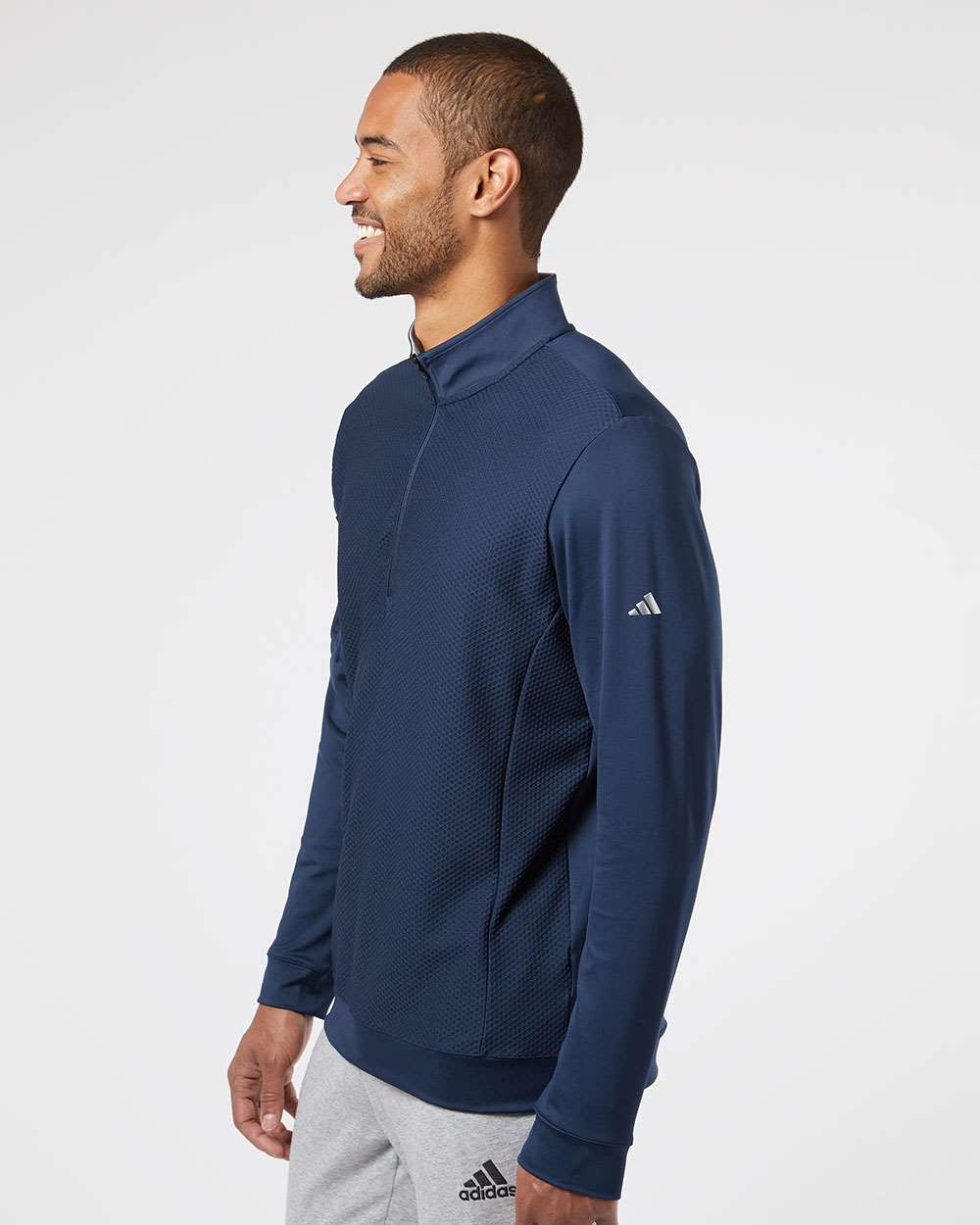 Adidas Men's Textured Quarter-Zip Pullover A295