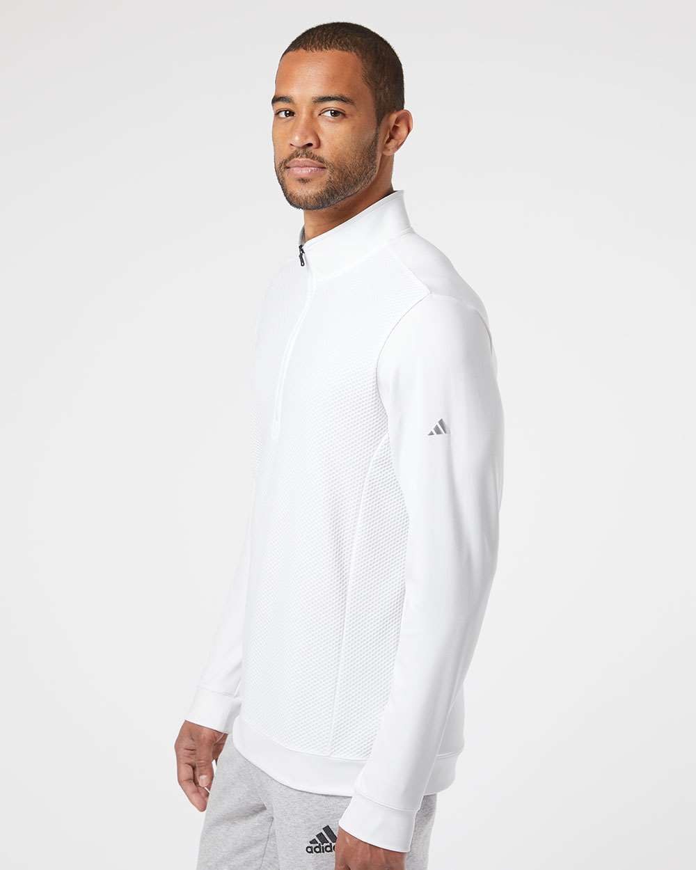 Adidas Men's Textured Quarter-Zip Pullover A295
