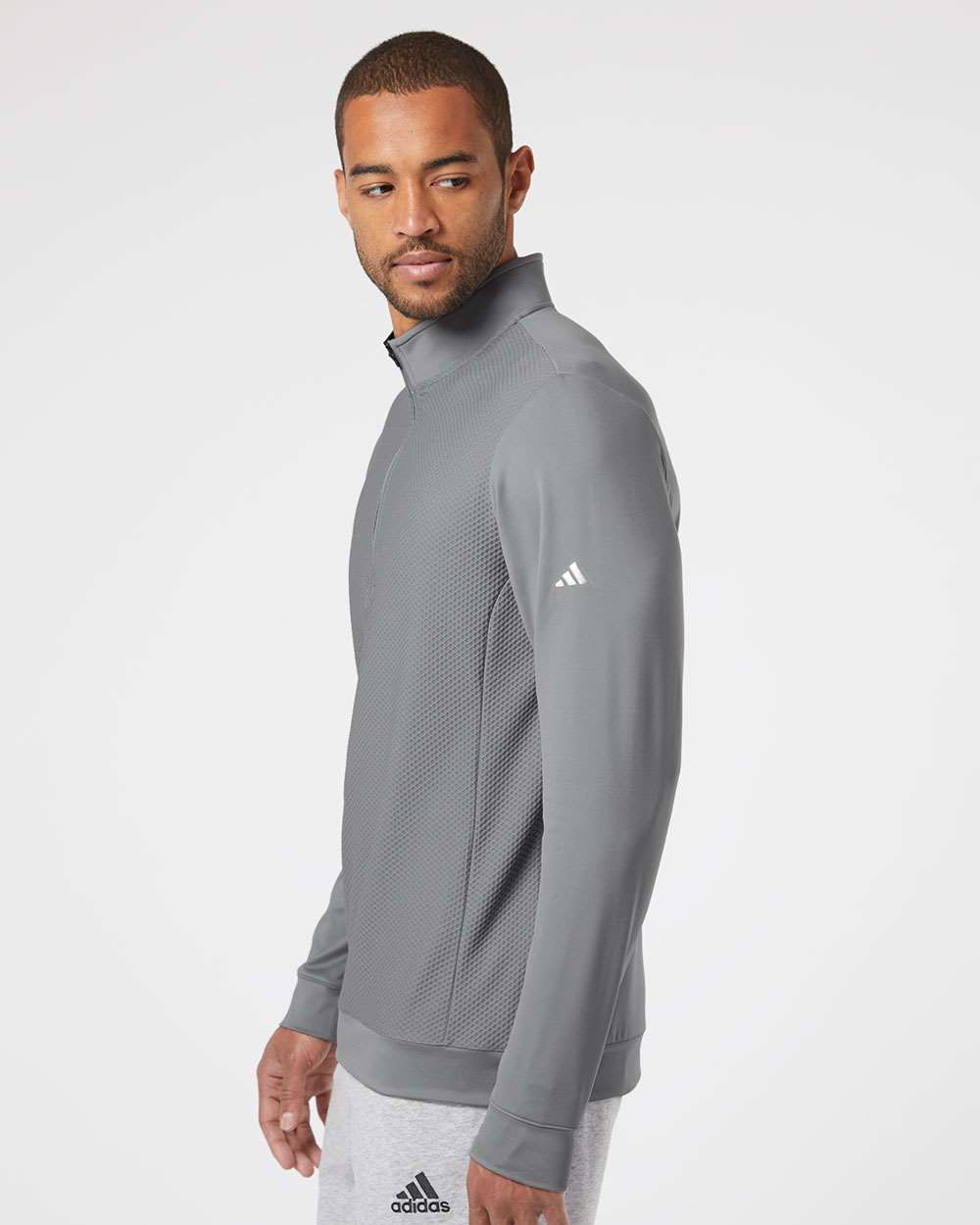 Adidas Men's Textured Quarter-Zip Pullover A295