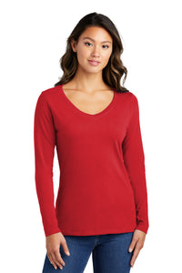 LPC450VLS  Port & Company® Women's Long Sleeve Fan Favorite™ V-Neck Tee
