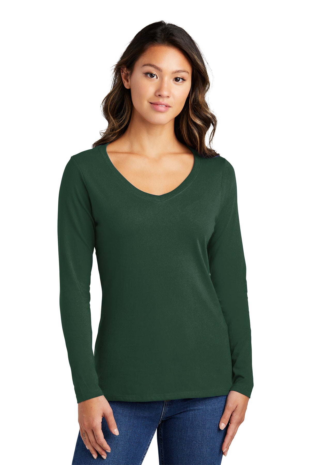 LPC450VLS  Port & Company® Women's Long Sleeve Fan Favorite™ V-Neck Tee