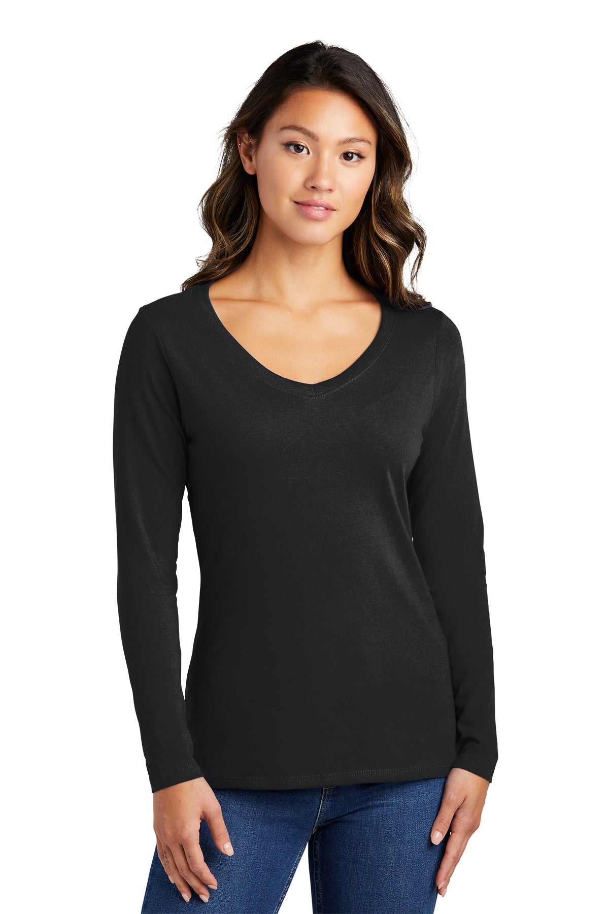 LPC450VLS  Port & Company® Women's Long Sleeve Fan Favorite™ V-Neck Tee