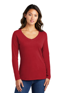 LPC450VLS  Port & Company® Women's Long Sleeve Fan Favorite™ V-Neck Tee