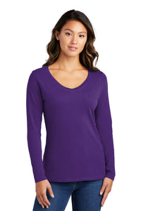 LPC450VLS  Port & Company® Women's Long Sleeve Fan Favorite™ V-Neck Tee