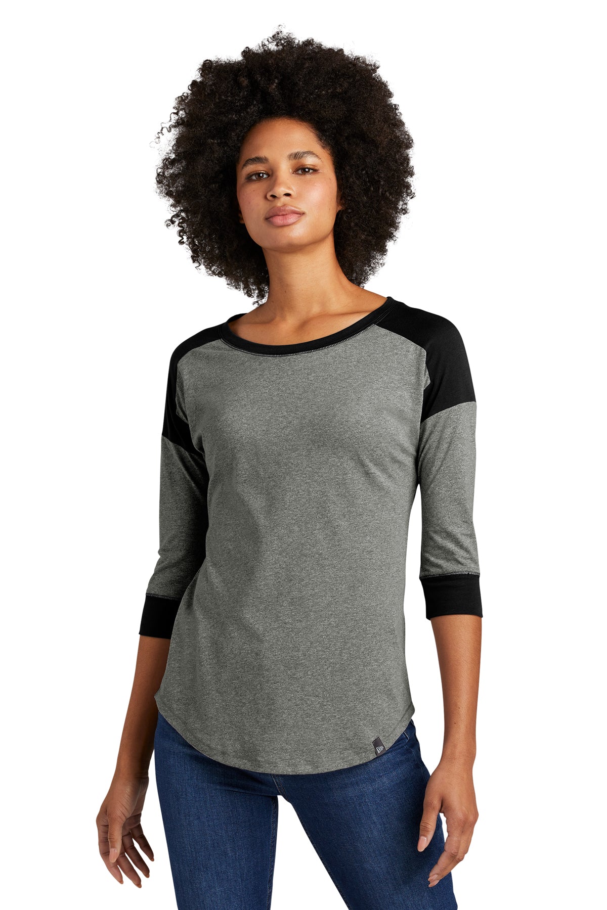 LNEA104 New Era® Women's Heritage Blend 3/4-Sleeve Baseball Raglan Tee