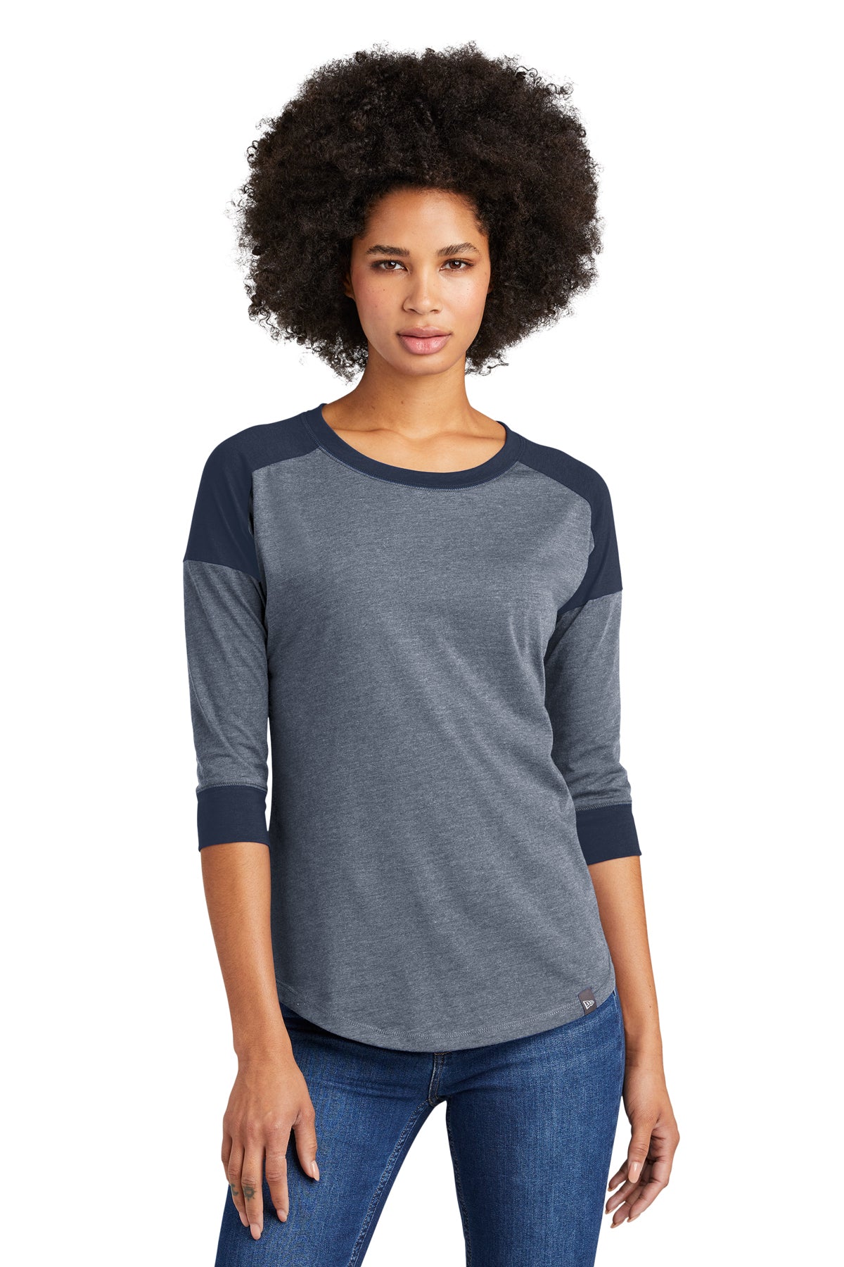 LNEA104 New Era® Women's Heritage Blend 3/4-Sleeve Baseball Raglan Tee