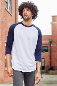 NEA104 New Era® Heritage Blend 3/4-Sleeve Baseball Raglan Tee