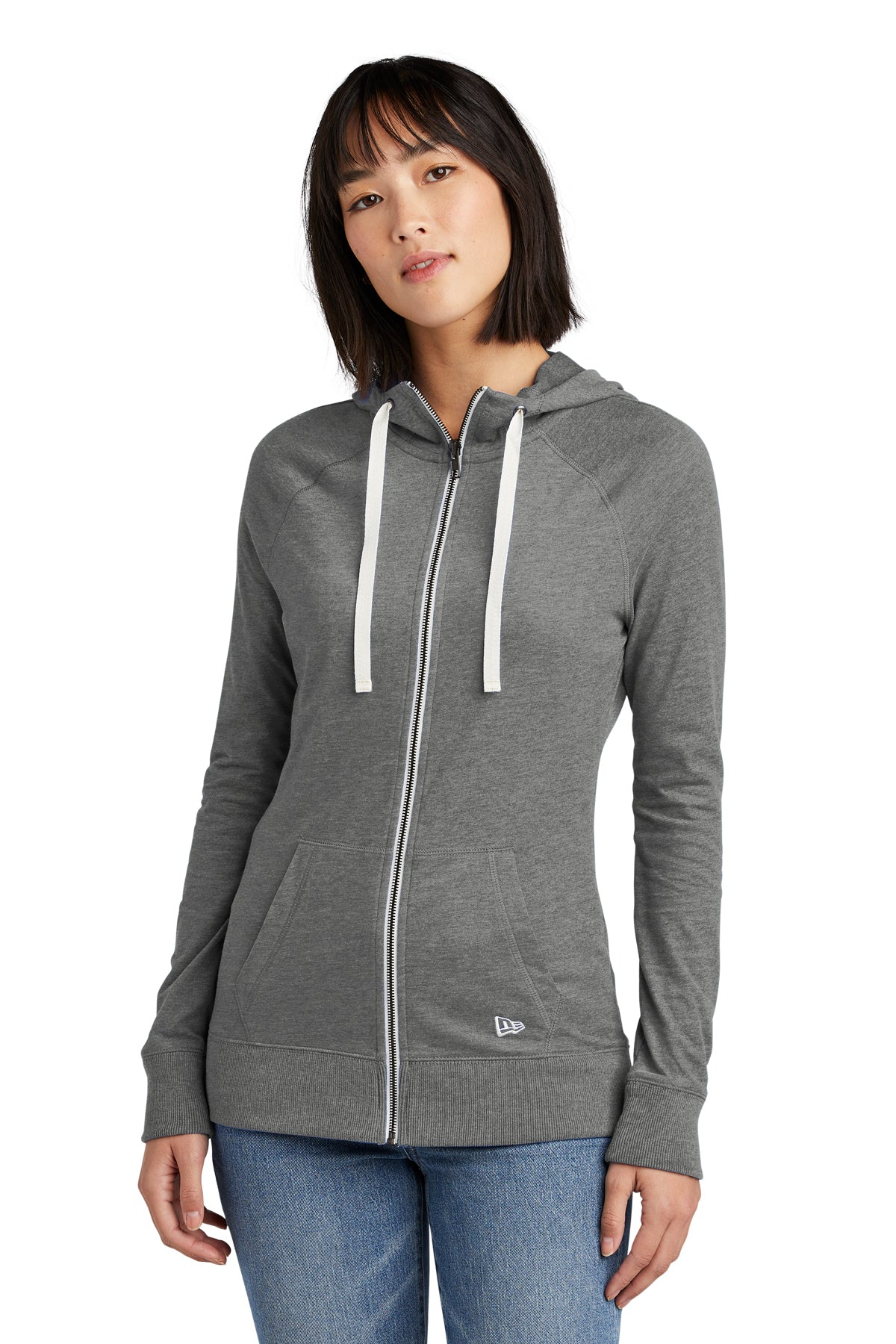 LNEA122 New Era® Women's Sueded Cotton Blend Full-Zip Hoodie