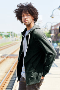 NEA122 New Era® Sueded Cotton Blend Full-Zip Hoodie