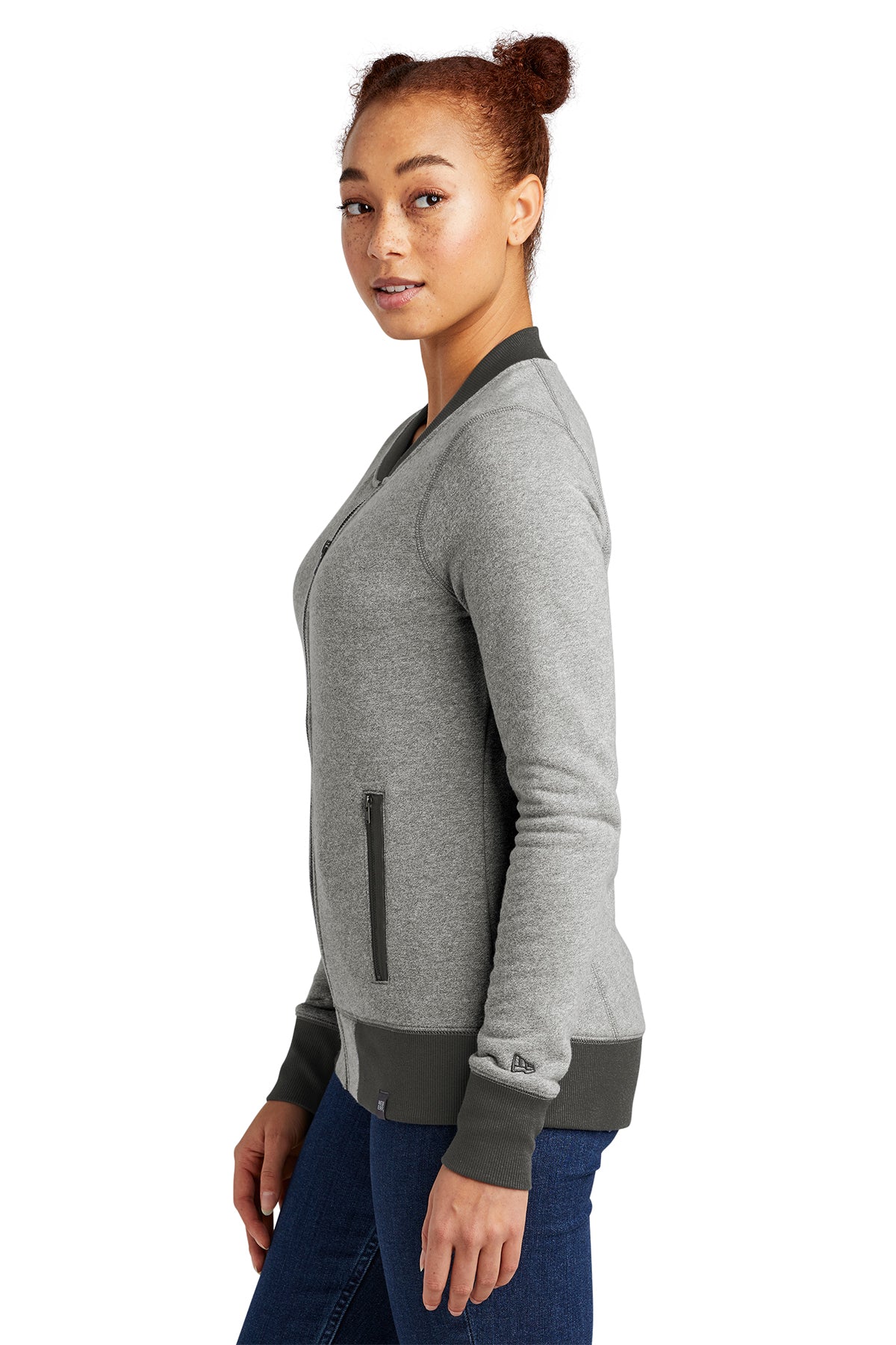 LNEA503 New Era® Women's French Terry Baseball Full-Zip