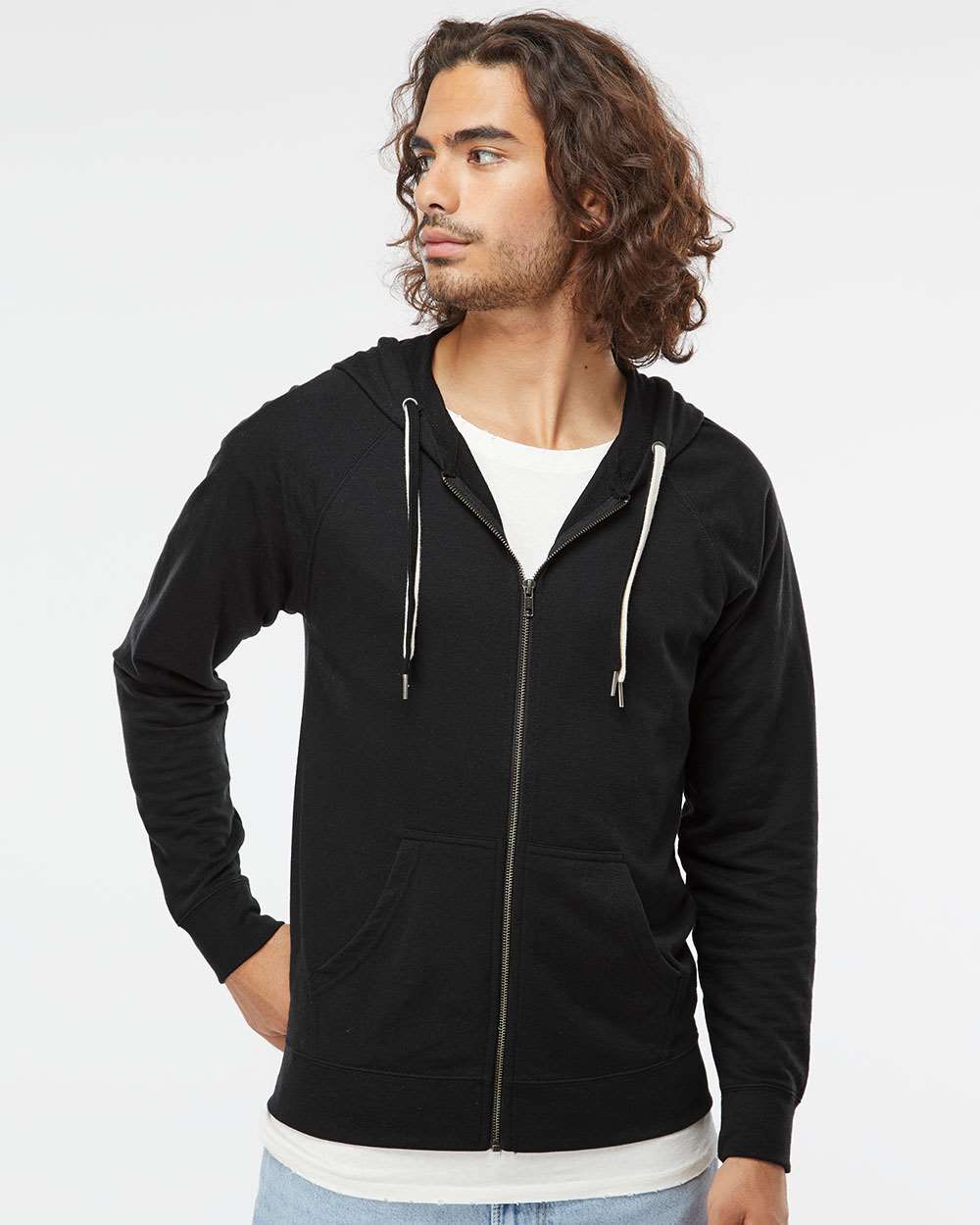Independent Trading Co. Icon Lightweight Loopback Terry Full-Zip Hooded Sweatshirt | SS1000Z