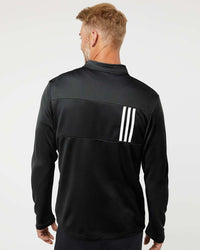 Adidas Men's 3-Stripes Double-Knit Quarter-Zip Pullover A482