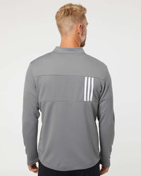 Adidas Men's 3-Stripes Double-Knit Quarter-Zip Pullover A482
