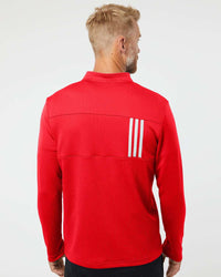 Adidas Men's 3-Stripes Double-Knit Quarter-Zip Pullover A482