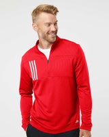 Adidas Men's 3-Stripes Double-Knit Quarter-Zip Pullover A482