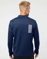 Adidas Men's 3-Stripes Double-Knit Quarter-Zip Pullover A482