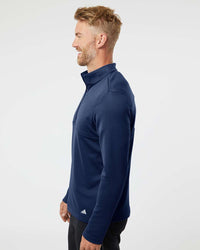 Adidas Men's 3-Stripes Double-Knit Quarter-Zip Pullover A482