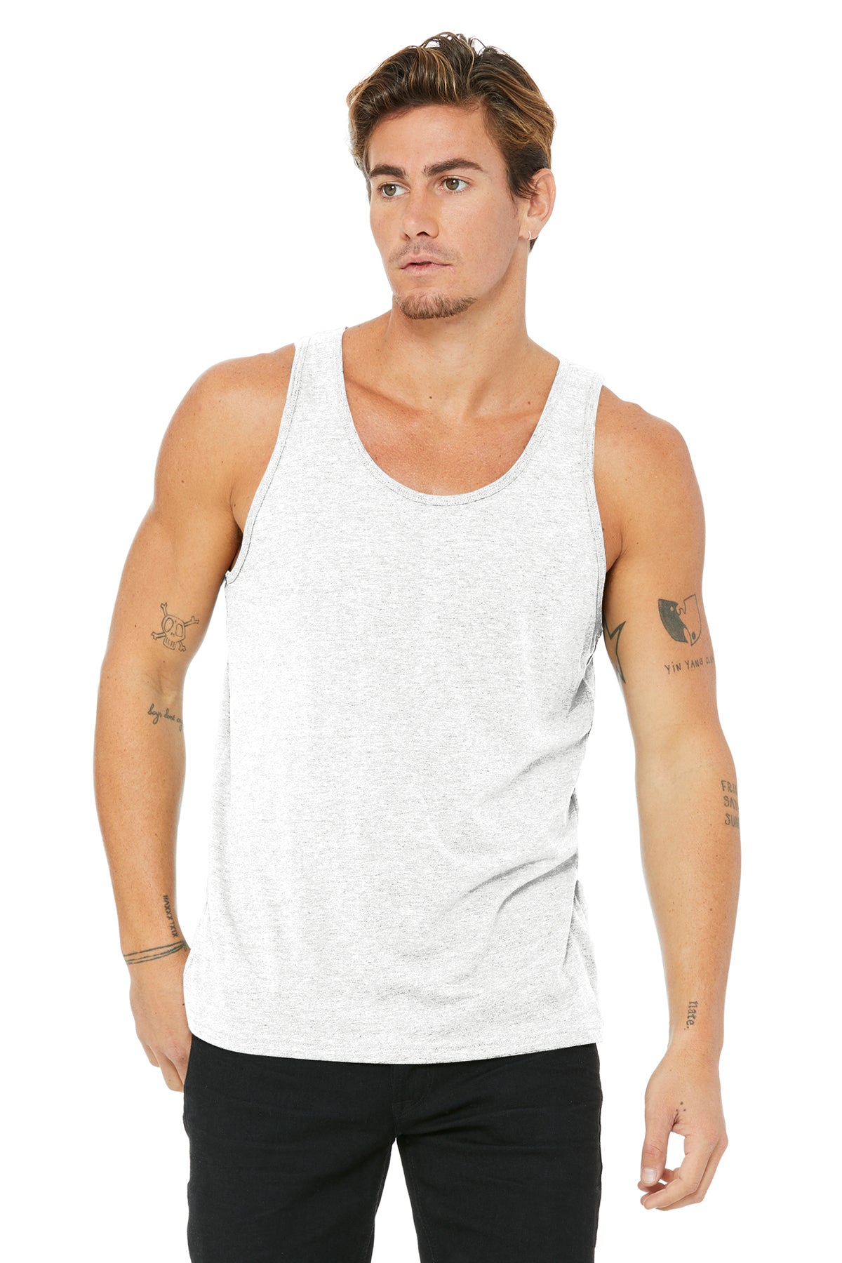 Bella+Canvas 3480 Unisex Jersey Tank - White Fleck Triblend