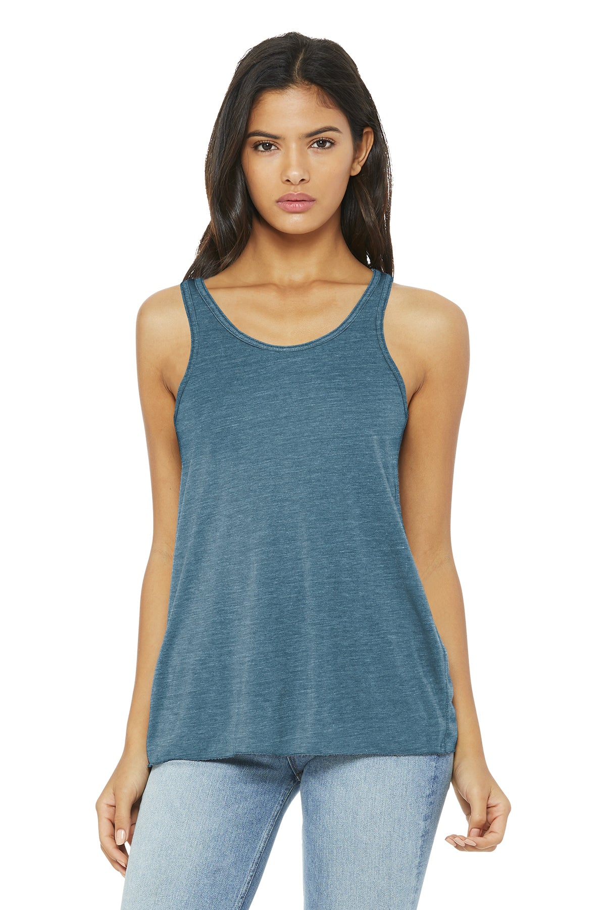 Bella+Canvas 8800 Women's Flowy Racerback Tank - Denim Slub
