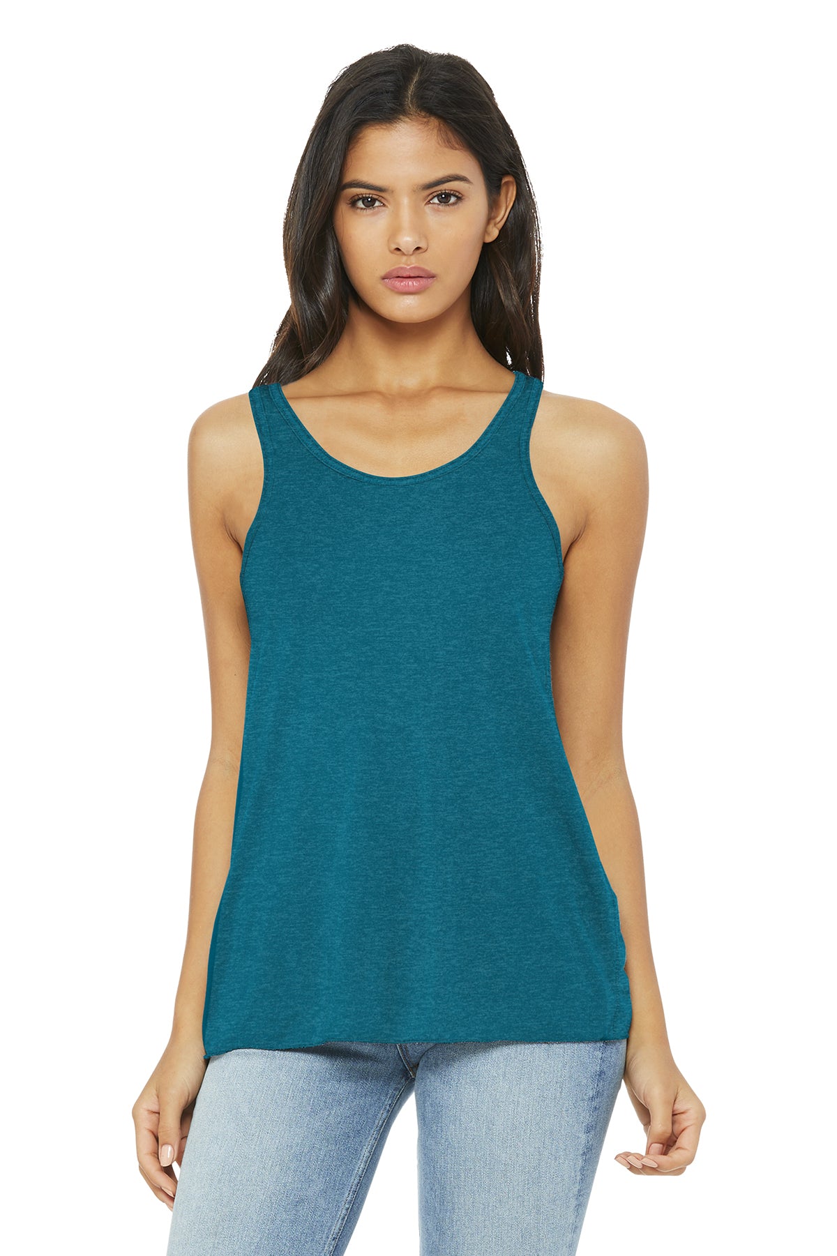 Bella+Canvas 8800 Women's Flowy Racerback Tank - Heather Deep Teal