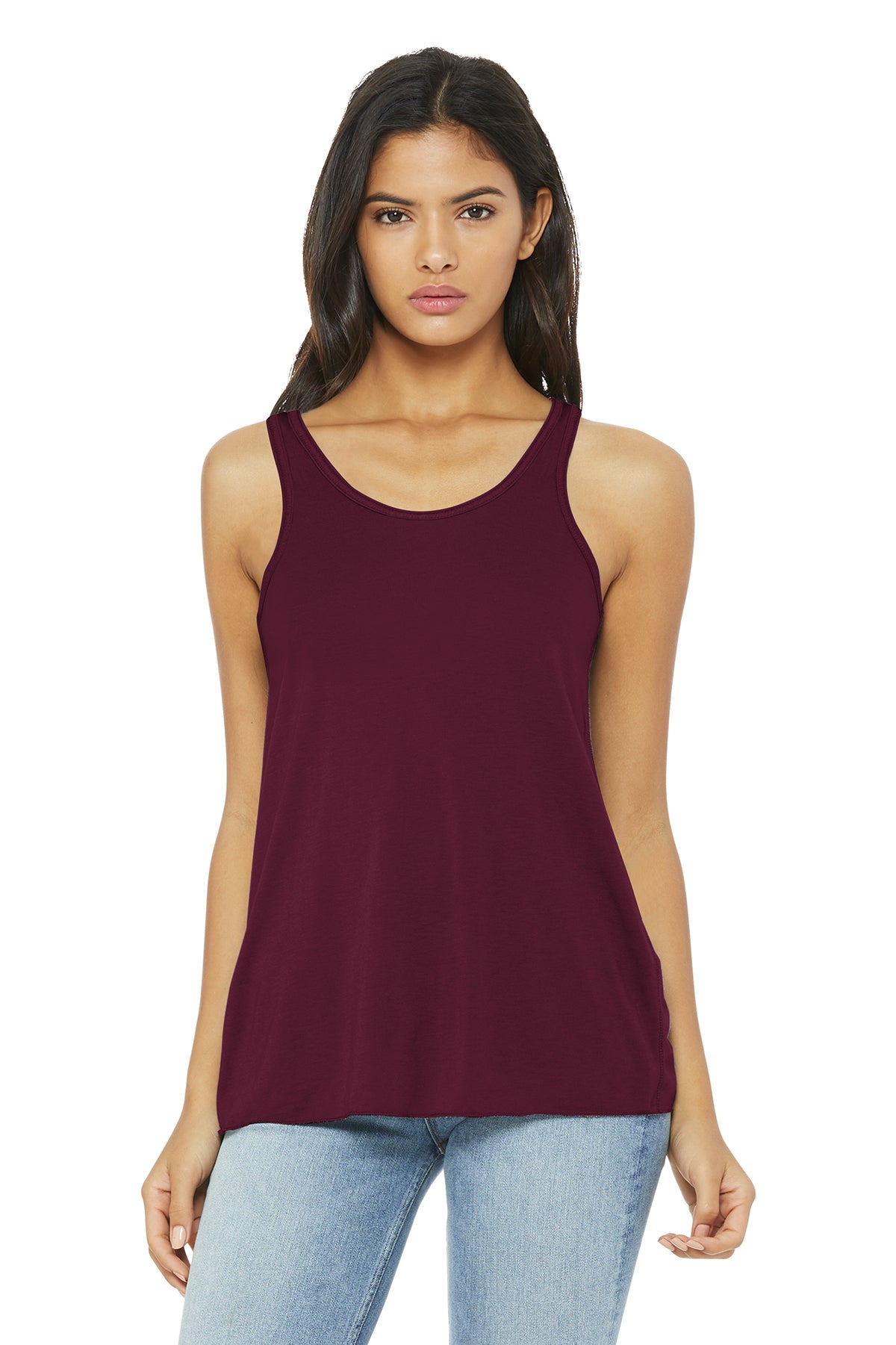 Bella+Canvas 8800 Women's Flowy Racerback Tank - Maroon