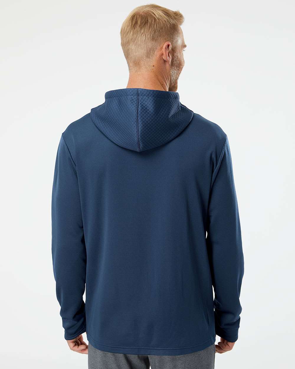 Adidas Men's Textured Mixed Media Midweight Hooded Sweatshirt A530