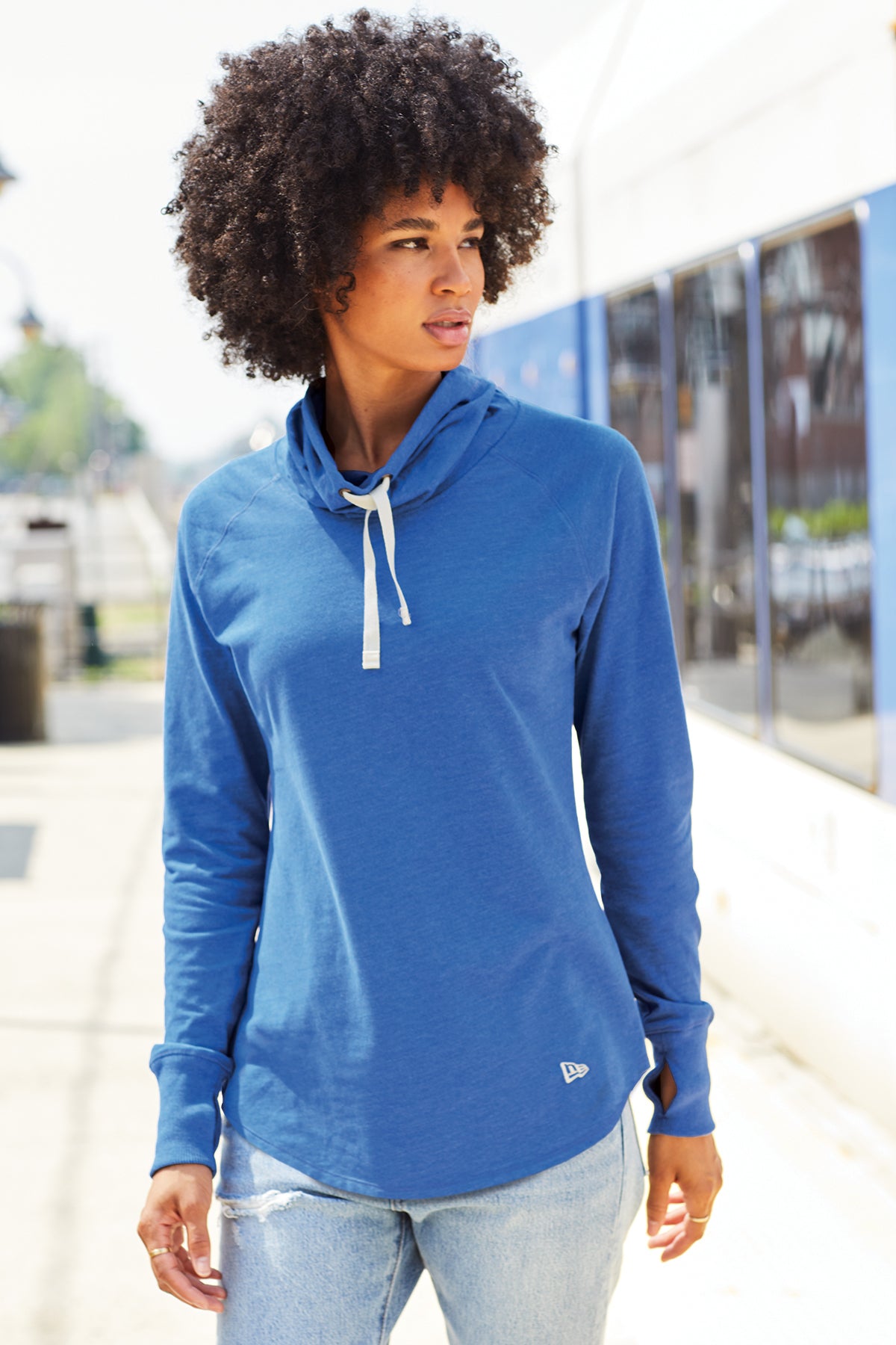 LNEA123 New Era® Women's Sueded Cotton Blend Cowl Tee