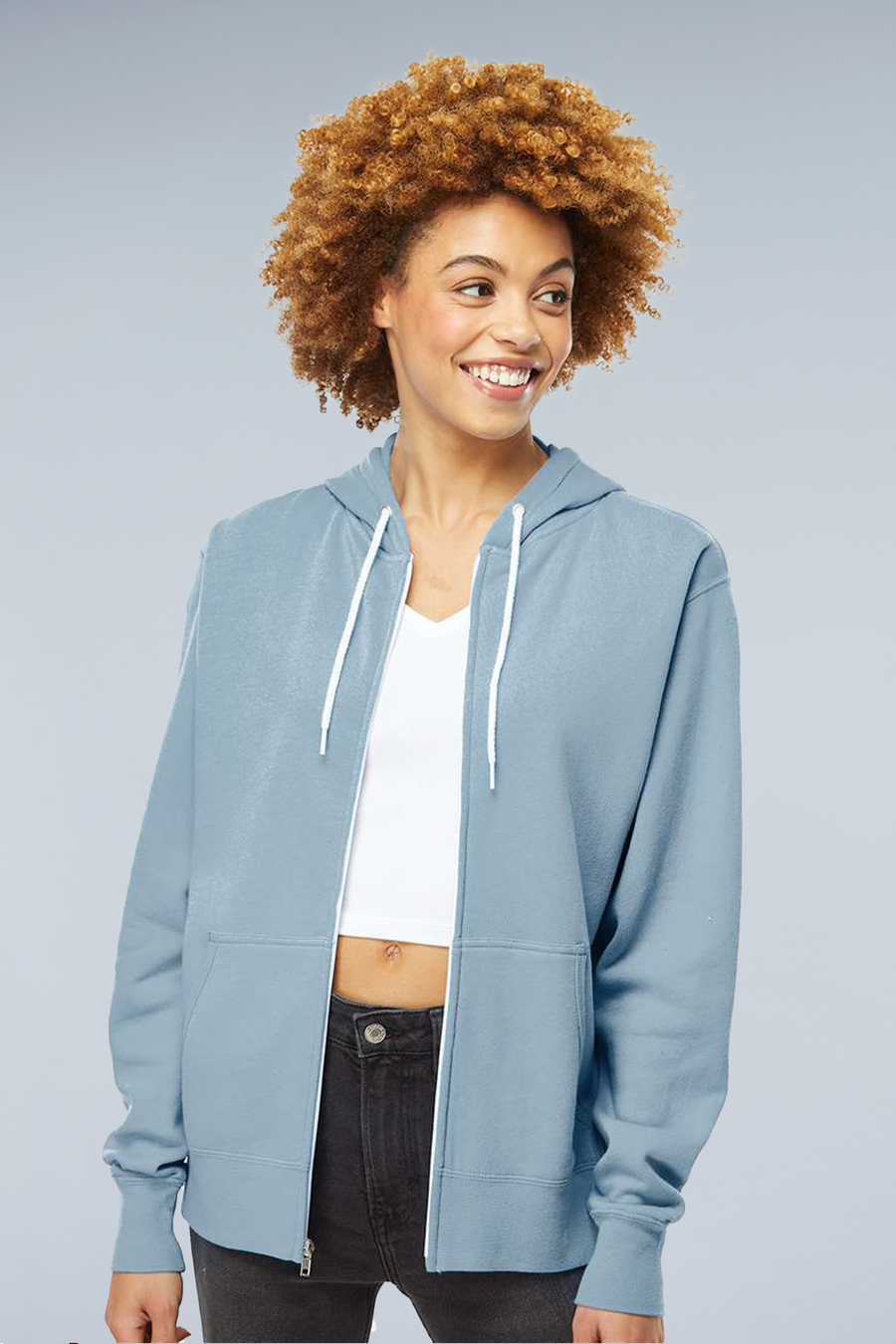 Independent Trading Co. Lightweight Full-Zip Hooded Sweatshirt | AFX90UNZ