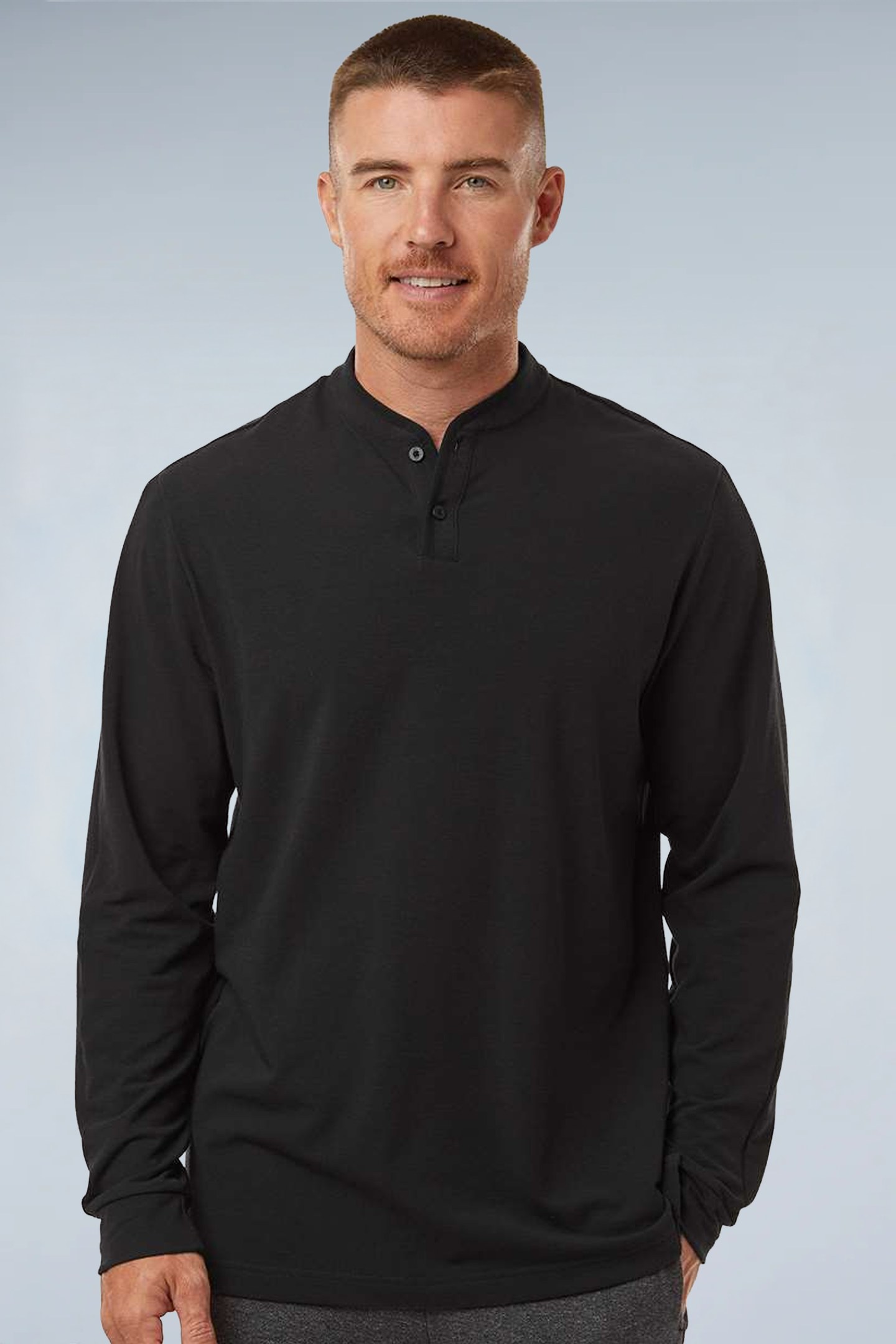 Adidas Men's Henley Long Sleeve T-Shirt A597