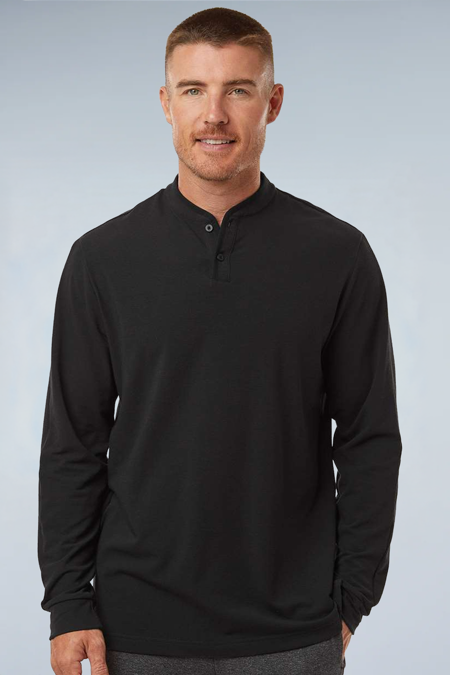Adidas Men's Henley Long Sleeve T-Shirt A597
